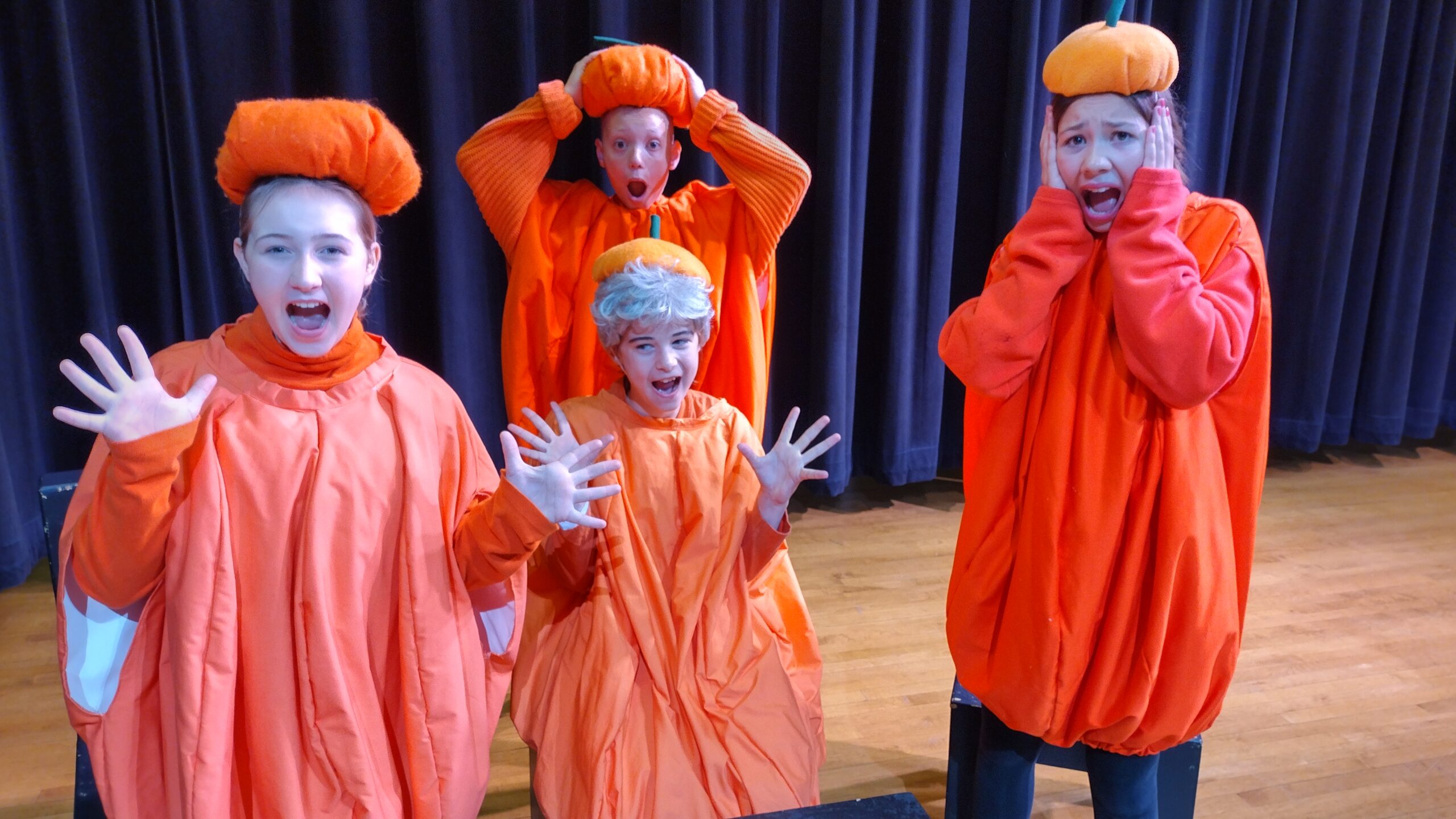 Group of four children dressed in costume